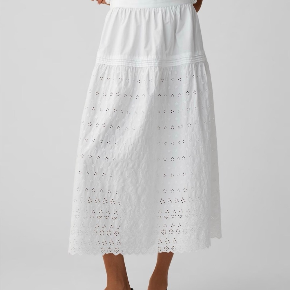 Gap x DOEN White Eyelet Midi Skirt